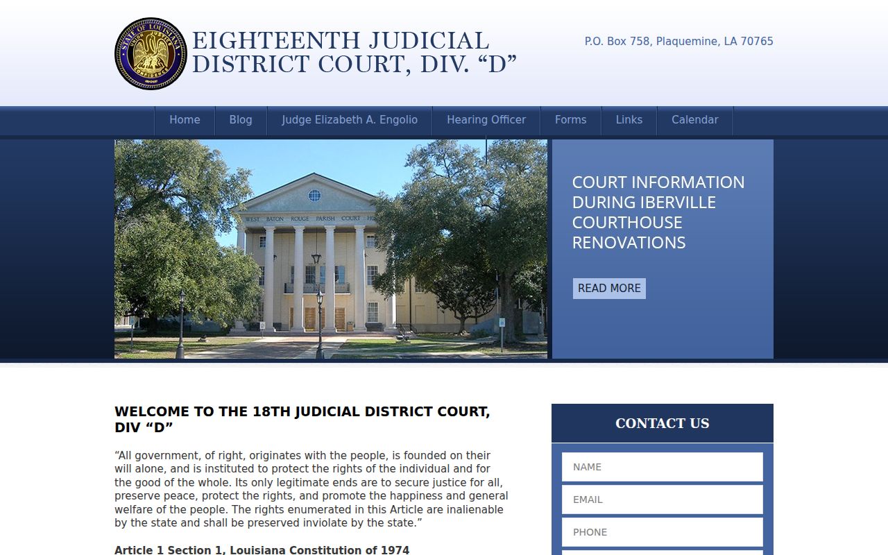 Iberville County bench warrants: district court division public office contact
