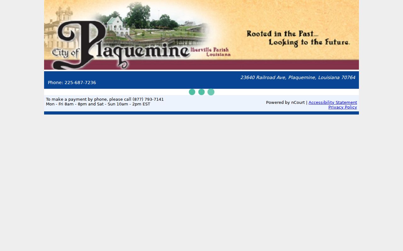 Plaquemine warrant records: City Court nCourt citation payment fields