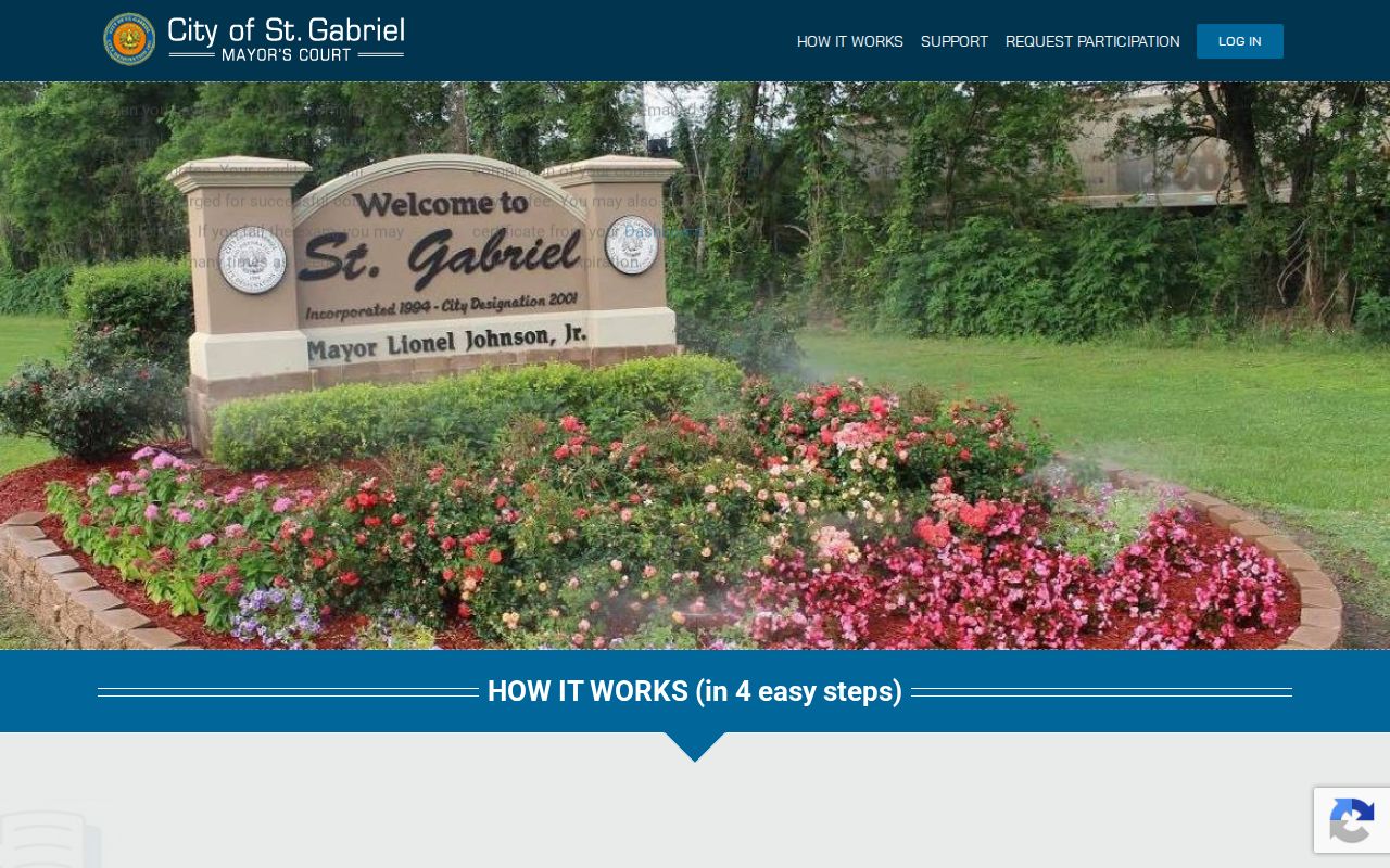 St. Gabriel warrant records: mayor's court traffic school steps